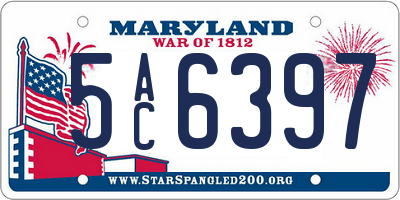 MD license plate 5AC6397