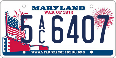 MD license plate 5AC6407