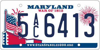 MD license plate 5AC6413