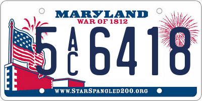 MD license plate 5AC6418