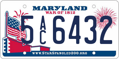 MD license plate 5AC6432