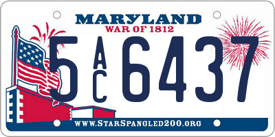 MD license plate 5AC6437