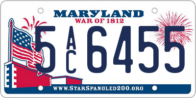 MD license plate 5AC6455