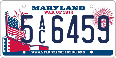 MD license plate 5AC6459