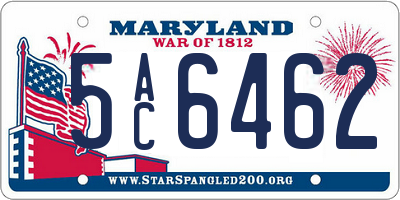 MD license plate 5AC6462