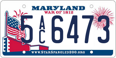 MD license plate 5AC6473