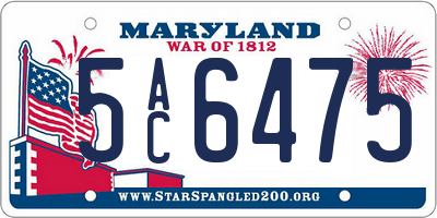 MD license plate 5AC6475