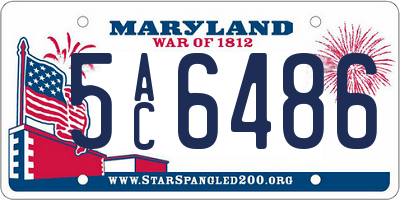 MD license plate 5AC6486