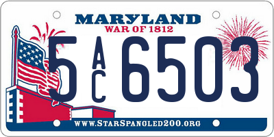 MD license plate 5AC6503