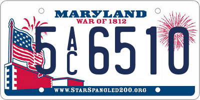 MD license plate 5AC6510