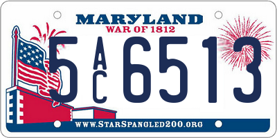 MD license plate 5AC6513