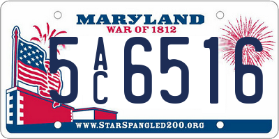 MD license plate 5AC6516