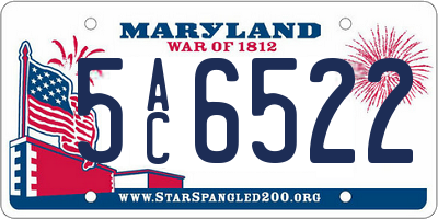 MD license plate 5AC6522