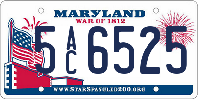 MD license plate 5AC6525