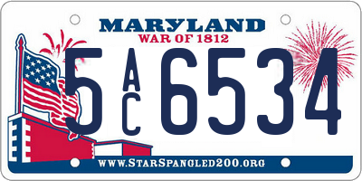MD license plate 5AC6534