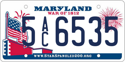 MD license plate 5AC6535