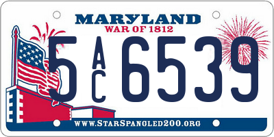 MD license plate 5AC6539