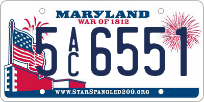 MD license plate 5AC6551