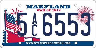 MD license plate 5AC6553