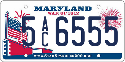 MD license plate 5AC6555