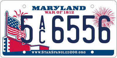 MD license plate 5AC6556
