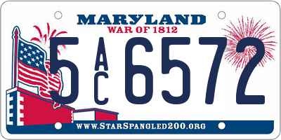 MD license plate 5AC6572