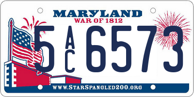 MD license plate 5AC6573
