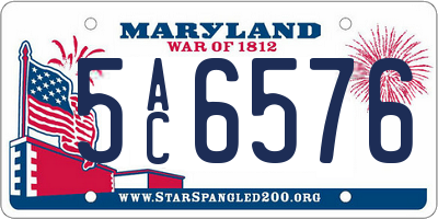 MD license plate 5AC6576