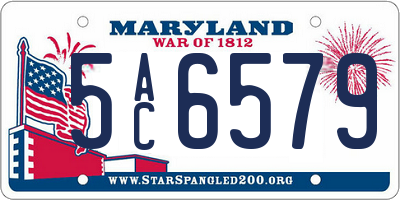 MD license plate 5AC6579