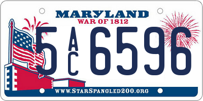 MD license plate 5AC6596