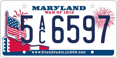 MD license plate 5AC6597