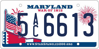 MD license plate 5AC6613