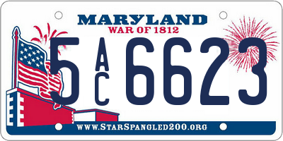 MD license plate 5AC6623