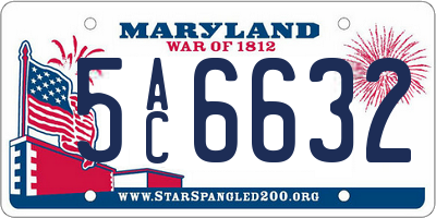 MD license plate 5AC6632