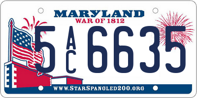 MD license plate 5AC6635