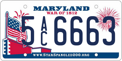 MD license plate 5AC6663