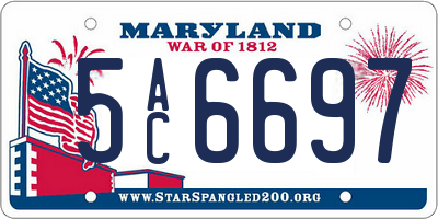 MD license plate 5AC6697