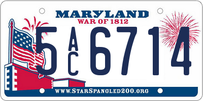 MD license plate 5AC6714