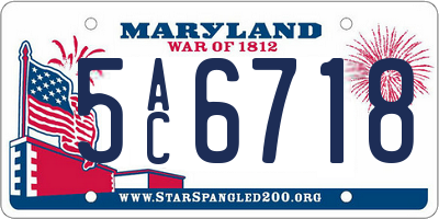 MD license plate 5AC6718
