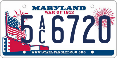 MD license plate 5AC6720