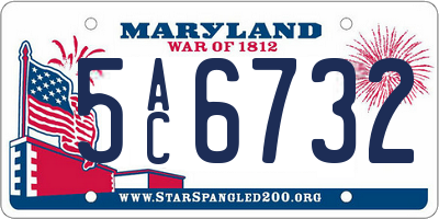 MD license plate 5AC6732