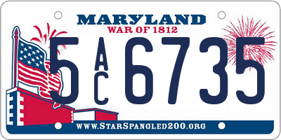 MD license plate 5AC6735