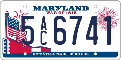 MD license plate 5AC6741