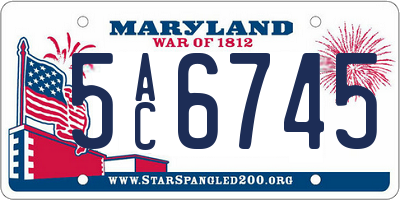 MD license plate 5AC6745