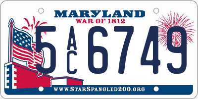 MD license plate 5AC6749