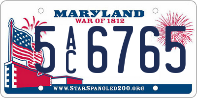 MD license plate 5AC6765