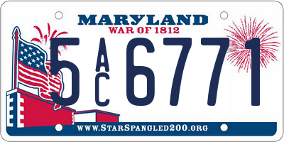 MD license plate 5AC6771