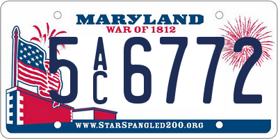 MD license plate 5AC6772