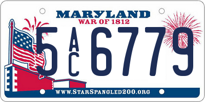 MD license plate 5AC6779