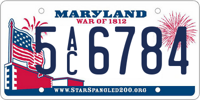 MD license plate 5AC6784